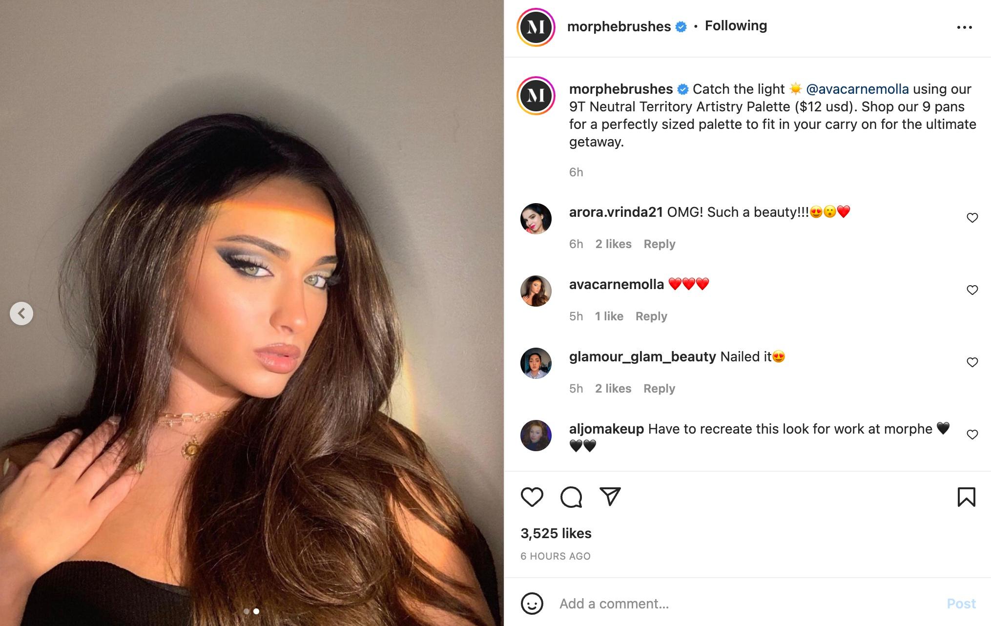 Morphe influencer marketing example