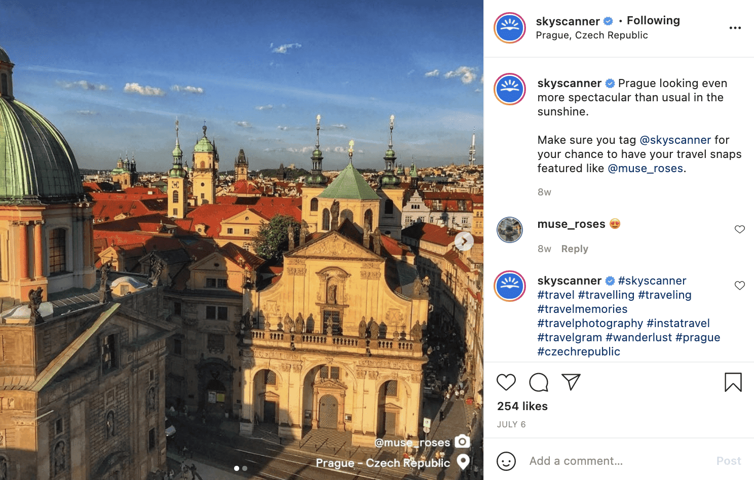 Skyscanner IG post example